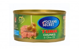 Oceans Secret Tuna Chunks In Olive Oil   Tin  180 grams
